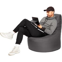 Геймерське крісло Beanbag Beanbag - 2 розміри - 25 кольорів XL - діаметр 75 см, висота сидіння 30 см, висота 80 см антрацит