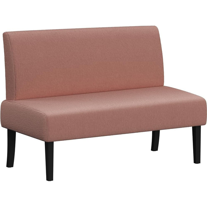 Диван-лавка Yaheetech для кухні/вітальні, 2 місця, без підлокітників, зелений/рожевий, м'який, оббивка з корду