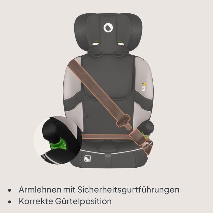 Автокрісло Lionelo Billy i-Size 76-150 см (15 міс - 12 років), ISOFIX, Top Tether, R129, бежеве