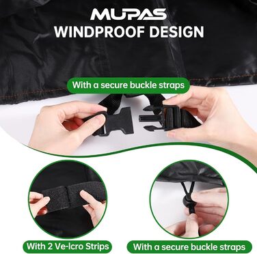 Захисний чохол для садово-патіо меблів, водонепроникний, 420D Oxford, для саду, тераси, чорний (230 x 165 x 80 см)