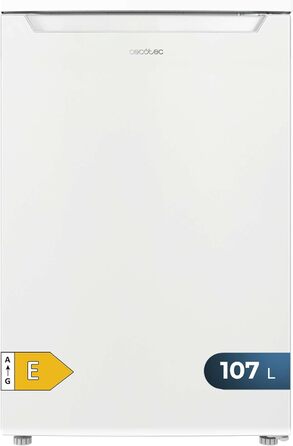 Міні-холодильник Cecotec Bolero CoolMarket TT 107: 107 л, клас E, регулювання температури, ящик для овочів, морозильна камера, тиха робота, чорний/білий