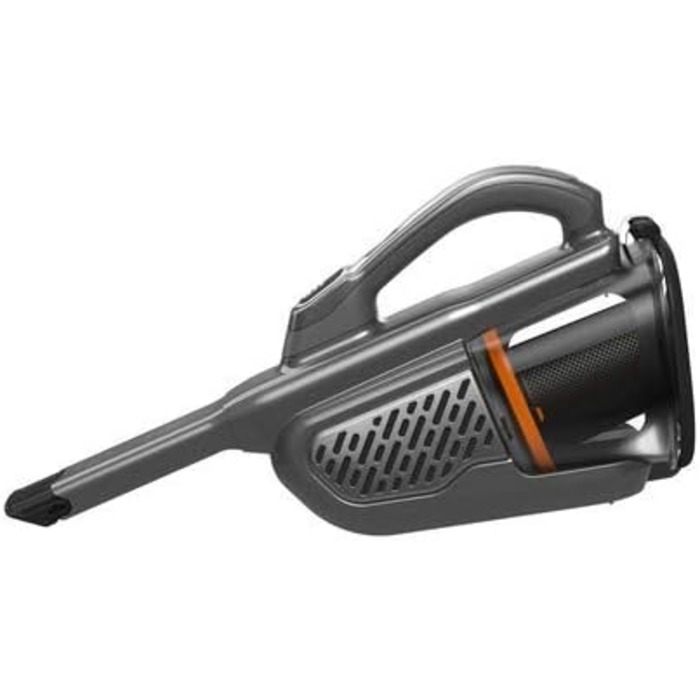 Бездротовий ручний пилосос BlackDecker 36 Втгод/18 В Dustbuster Smart tech (з циклонною дією та двома ступенями всмоктування, вбудованою висувною щілинною насадкою, включаючи зарядний кабель) BHHV520JF, титановий/сріблястий/чорний із зарядним кабелем Тита