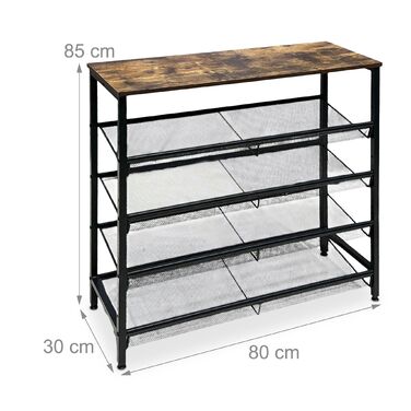 Стелаж для взуття Relaxdays у стилі індустріального лофту
