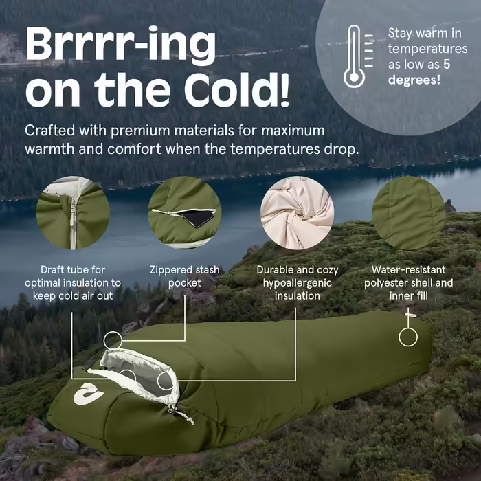Спальний мішок Retrospec Dream 15°C, мумія, для кемпінгу