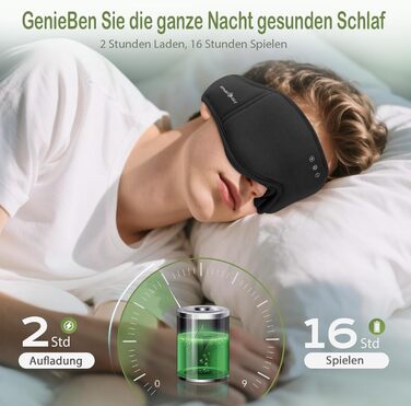 Маска для сну з навушниками Musicozy | 3D маска для сну з Bluetooth 5.4, м'яка бамбукова тканина, для подорожей та відпочинку