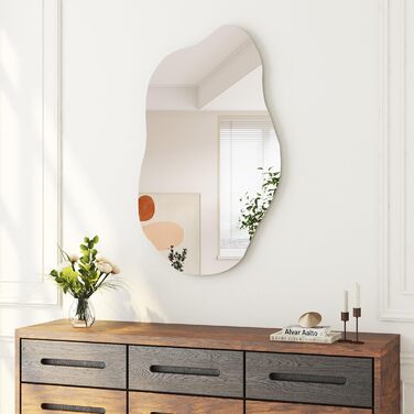 Дзеркало для ванної кімнати Boromal, чорне, 62x90 см, вертикальне/горизонтальне, декоративне