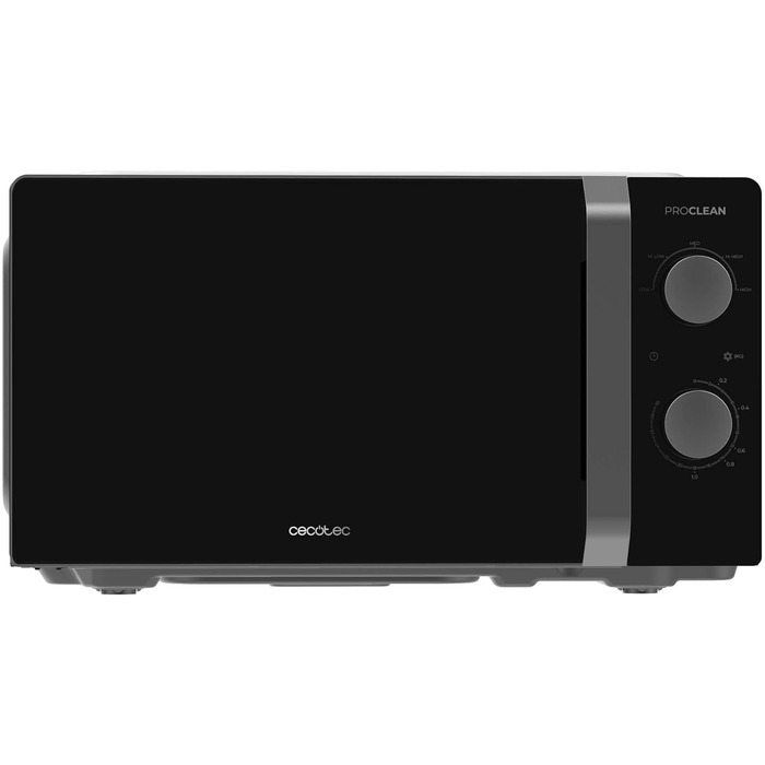 Мікрохвильова піч Cecotec Proclean 5010 Inverter 19 л, 700 Вт, 5 режимів, LED-дисплей, 8 програм, чорна, механічне керування