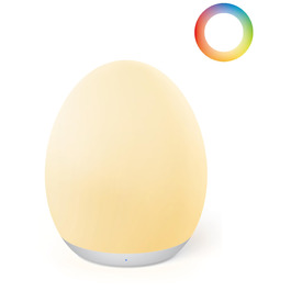 Нічник дитячий JolyWell з 8 режимами кольору та димером, сенсорне керування, таймер, лампа-яйце для годування, білий