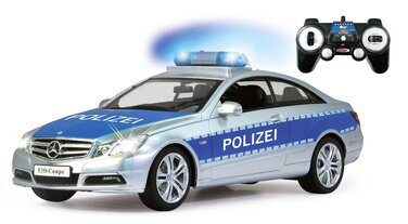 Модель Mercedes-Benz E350 Coupe Polizei 1:16 JAMARA 410023, 2.4GHz, срібно-синій – поліцейська сирена, сигналізація, світлові ефекти