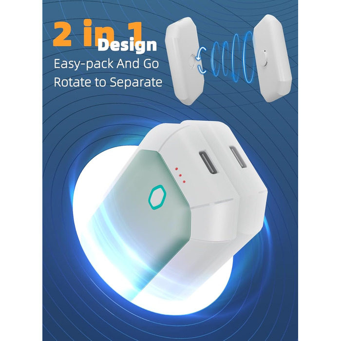 Електричний грілка для рук ITSHINY, набір 2 шт., 3 режими нагріву, USB-зарядка, для чоловіків, кемпінгу та полювання (синій)