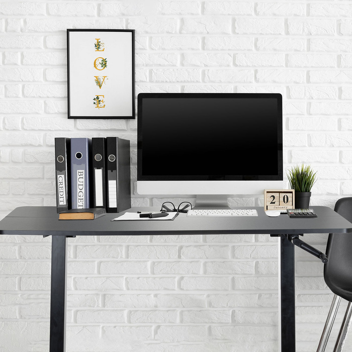 Робочий стіл STAND CR 120 x 60 з ручним регулюванням висоти, чорний колір, hjh OFFICE