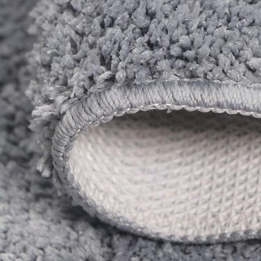 Набір килимків для ванної кімнати Jianyana (3 шт.) з мікрофібри, антиковзаючі, м'які, з довгим ворсом, для душу, у формі контуру, на унітаз, сірий в смужку