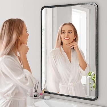 Дзеркало на стіну 60x90 см, чорне - для ванної кімнати, вітальні, спальні, прихожої