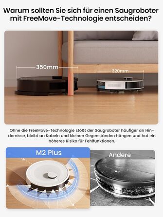 Робот-пилосос LEFANT M2Plus з функцією миття підлоги, 6000Pa, станція самостійної очистки, LiDAR-навігація, ідеальний для видалення шерсті тварин