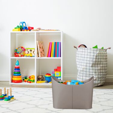 Кошик для дров Relaxdays сірого кольору з штучної шкіри