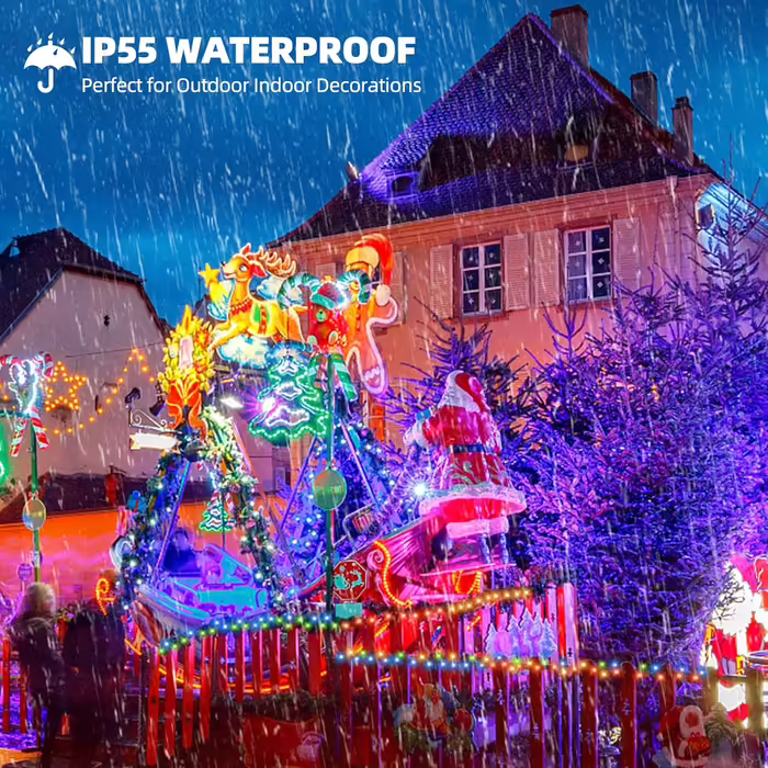 Гірлянда WUJUN 30 м 300 LED для вулиці та дому, різнокольорова, для Нового року, Різдва, Хелловіну, весілля, вечірки, з пам'яттю, послідовне підключення