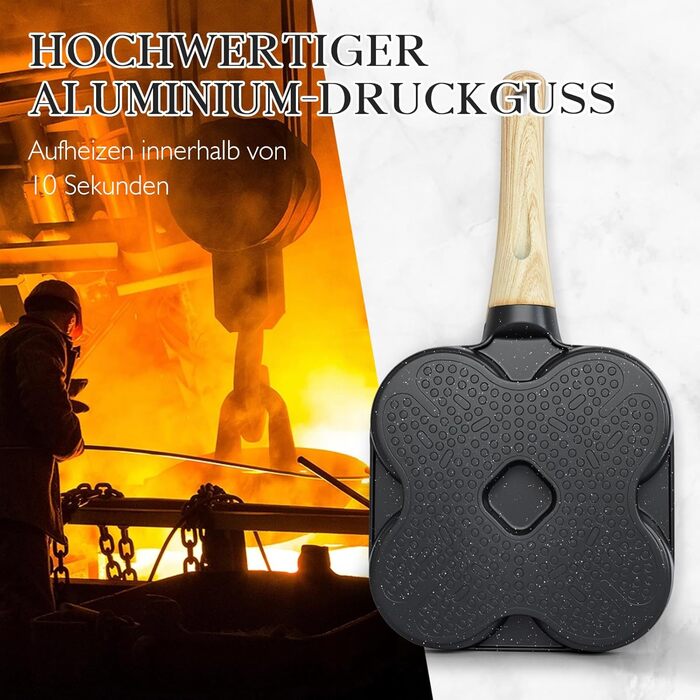 Пан для яєць Тамаґоякі, 18x13 см, з антипригарним покриттям, з Японії, сірий, 4 отвори