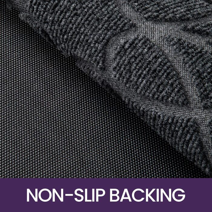 Килимок для дому та вулиці DEXI, 60 x 90 см, антиковзаючі, миється, вологостійкий, сірий