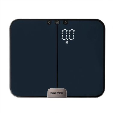 Цифрові ваги для ванної кімнати Salter 9164 BK3REU16 Phantom Ultra Flat, ваги для ванної кімнати, цифрові ваги для ванної кімнати, вага ваг, жир в організмі/вода, кістки/м'язи, ІМТ/BMR з режимом спортсмена, макс. 180 кг