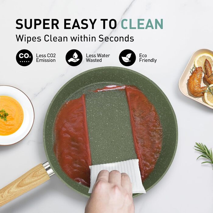 Набір посуду MAISON ARTS 12 предметів: каструлі та сковорідки з антипригарним покриттям, гранітне покриття, для плити та індукції