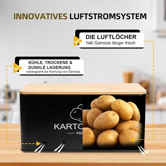 Набір контейнерів для зберігання картоплі, цибулі та часнику - 3 шт. (Бежевий, прямокутний)