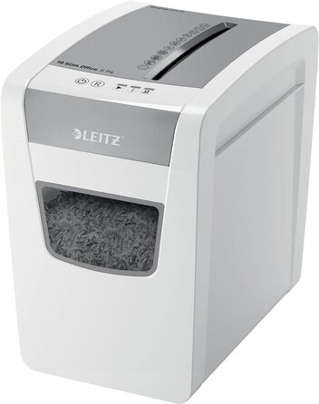 Шредер Leitz IQ Office S Slim: безпечне знищення документів, P4, 12 листів, тихий, 23L, білий