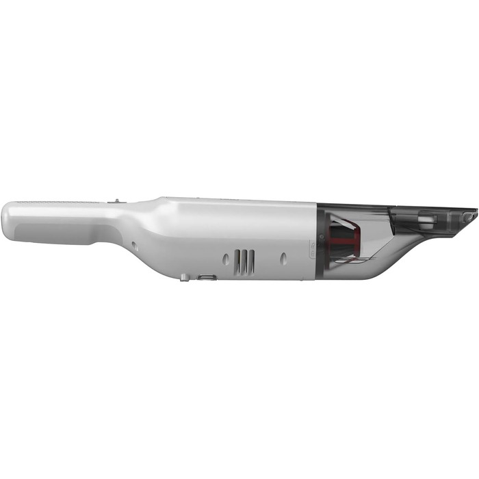 Акумуляторний ручний пилосос BlackDecker Dustbuster Slim HLVC315J11 (12 В, 1,5 Агод, без мішка та бездротовий, з вбудованою насадкою для всмоктування розміру XXL, включаючи зарядний кабель, щілинну насадку та щітку для м'яких меблів), білий