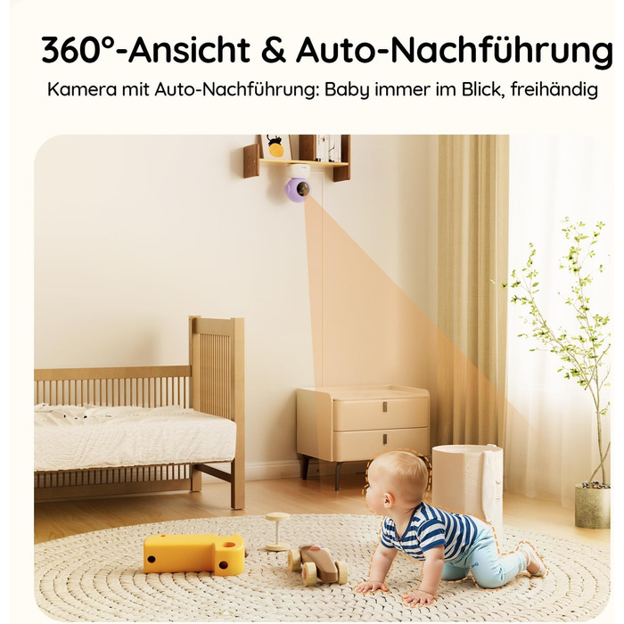 Відеоняня BOIFUN 2K/3MP з камерою Wi-Fi, нічним баченням, 5