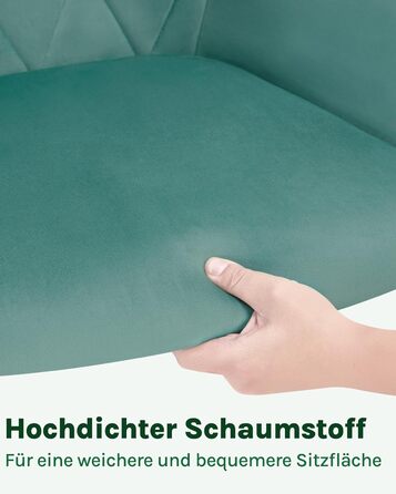 Набір обідніх стільців Woltu з підлокітниками та спинкою, для вітальні, кухні, їдальні. М'які стільці з оксамитовим покриттям, металеві ніжки, (Турквіс, 8 шт.)