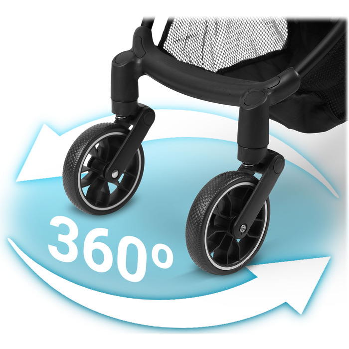 Дитячий прогулянковий візок Nukido Paseo, чорний, з амортизаторами