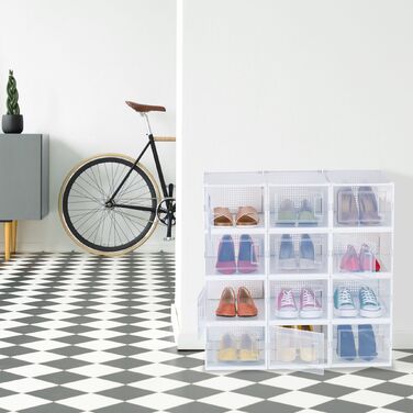 12 коробок для взуття Relaxdays, прозорі