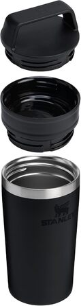 Термокружка Stanley Cafe 0.35L: 4 години гаряче, 5 годин холодне - нержавіюча сталь, для кави з собою, чорна