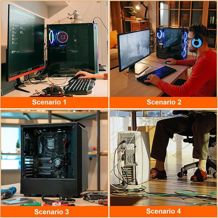 Підставка для комп'ютера SPORWAY: регульована платформа для системного блоку з 4 колесами, чорна