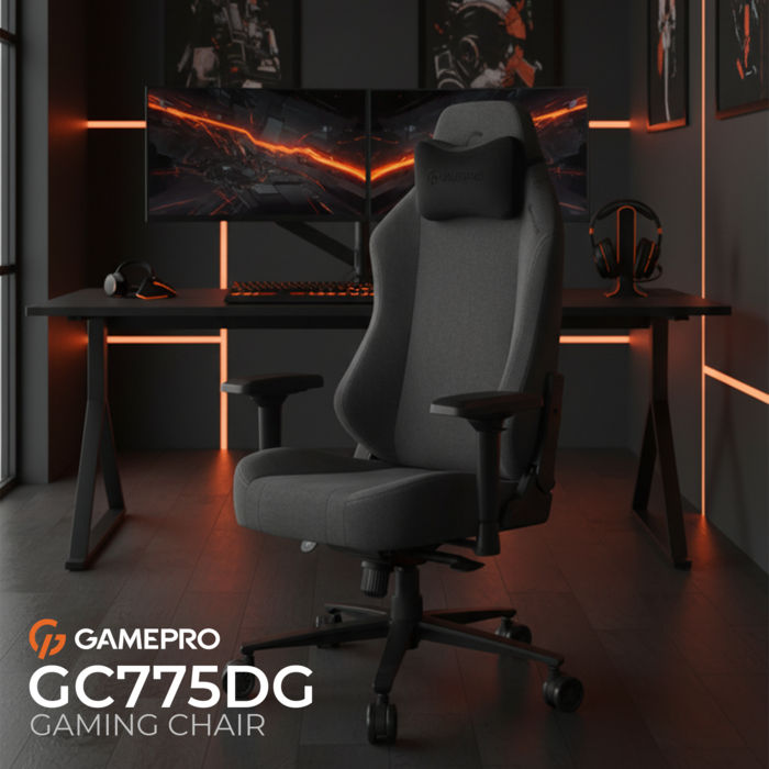Крісло ігрове GamePro GC775DG Fabric Dark Gray
