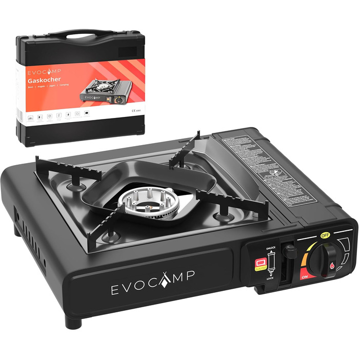 Газовий наметний пальник Gaskocher з П'єзозапалюванням, 1-конфорковий, для картриджів MSF-1a 227g, з кейсом - ідеальний для кемпінгу