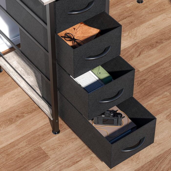 Ігровий стіл BEXEVUE з розетками та LED-підсвіткою 120x50 см. Сучасний комп'ютерний стіл з підставкою для клавіатури, 4 висувними ящиками та великою полицею для навчання, ігор та роботи. Колір: Pure Gray