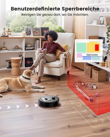 Робот-пилосос LEFANT M330 Pro з функцією миття, 5000Pa, лазерна навігація, уникнення перешкод PSD, керування через додаток та голосове керування