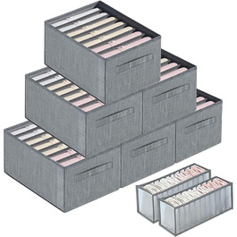 Вище нуля 6 шт. Органайзер для шафи для джинсів/сорочок, 2 шт. Органайзер для нижньої білизни для одягу/бюстгальтерів/шкарпеток/краваток