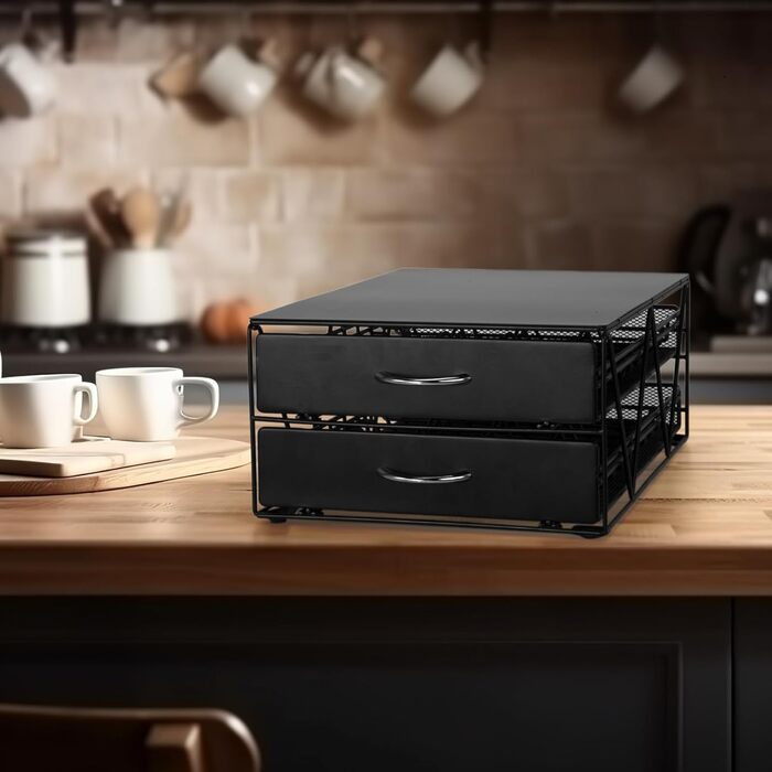 Тримач для капсул Nespresso Vertuo: органайзер для 80 капсул, металева висувна шухляда для кухні та офісу