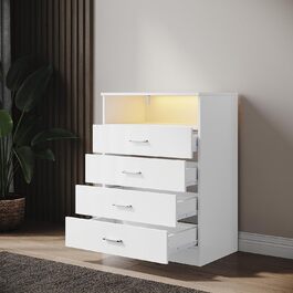 Комод SONNI Sideboard білий високий глянець зі світлодіодом, 3 двері, для кухні/їдальні/вітальні, Ш116xH93xD35см