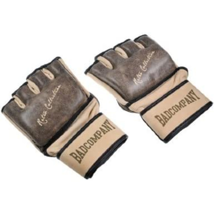 Рукавички для ММА в стилі ретро з волової шкіри для ванної кімнати I шкіряні тренувальні рукавички без пальців I Gr. S-XL b - M