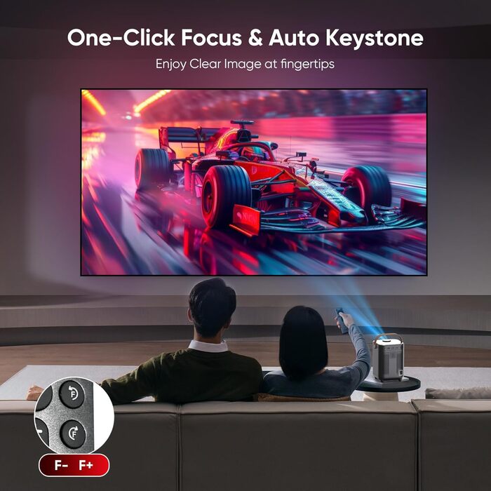 Міні проєктор Beamer Bluetooth Full HD 1080P для кіно та ігор, портативний, сумісний з iOS, Android, Windows, TV Stick, HDMI, Smartphone, ігровими консолями, USB, з пультом ДУ