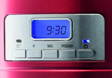 Кавоварка Grundig KM 6330 Red Sense (1,8 л, цифровий годинник, програмований час запуску) металік червоний, 12 чашок 12 чашок одинарна