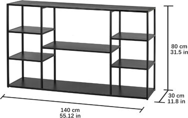 Консольний столик HDANI 120 см з полицями для книг, білий. Розміри: 120 x 30 x 80 см. Підходить для вітальні, спальні, передпокою.