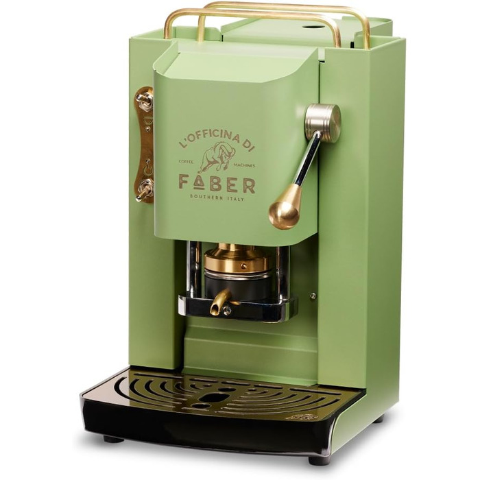 Кавомашина Faber Pro Deluxe з міді та вафельниці з Ese Paper 44 mm (Acid Green)