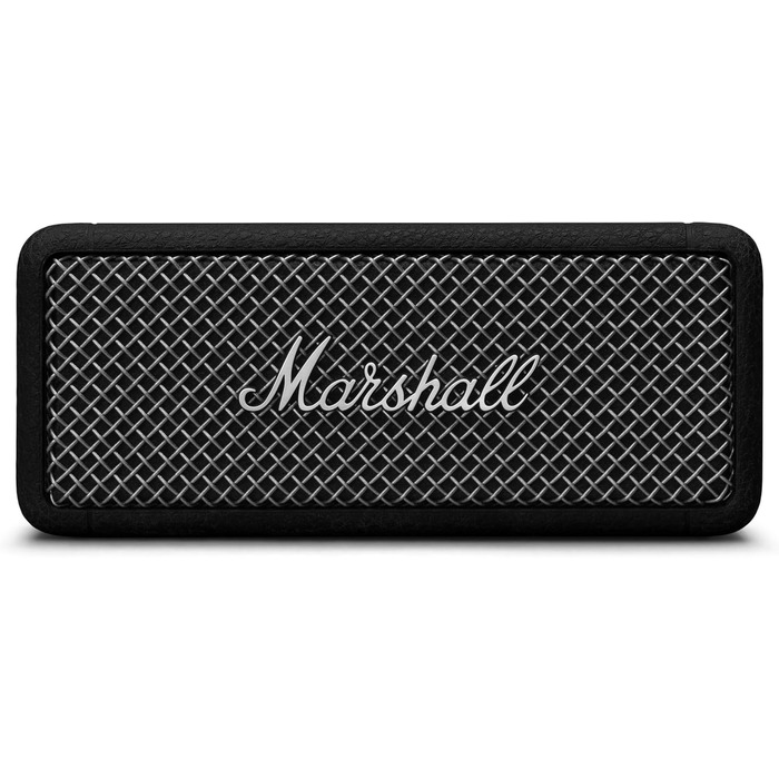 Портативна Bluetooth-колонка Marshall Emberton II, бездротова, стійка до пилу та води IP67, стереопара, до 30 годин роботи, швидка зарядка, для дому та вулиці, чорна зі сталлю