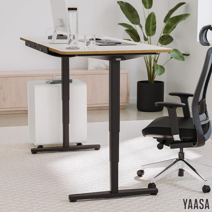 Рамка Yaasa Frame S для столу, регулювання висоти | USB-порт | 2-х рівневий телескопічний механізм | Блокування клавішами (Білий) | Чорний (Pro)