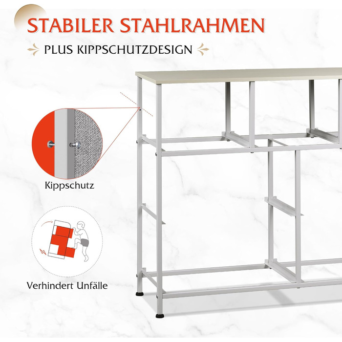 Комод WLIVE з тканини, 7 висувних ящиків, сірий - для спальні, вітальні
