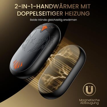 Електричні грілки для рук 2 шт. - USB, 3 режими нагріву, 24 години тепла, для активного відпочинку взимку (сірий)