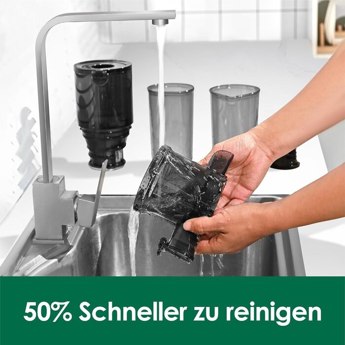 Фреш-прес Fretta: повільний соковичавник 1л, BPA-free Tritan, 200W, чорний